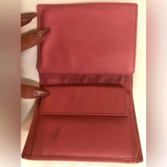 Prada Wallet (w COA Cards)  Saffiano Pink Leather Wallet - Picture 4 of 12